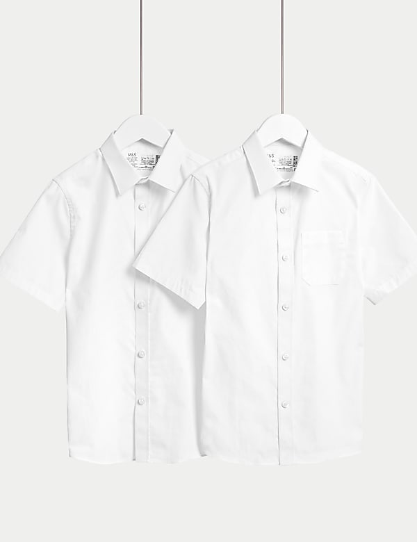 2pk Boys' Regular Fit Cotton School Shirts (2-18 Yrs) - SI