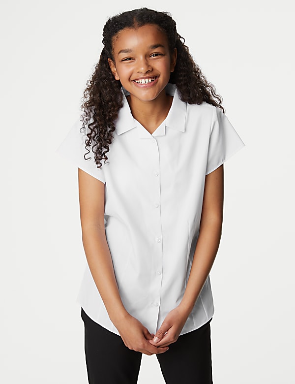 2pk Girls' Easy Iron Revere School Shirts (2-16 Yrs) - EE