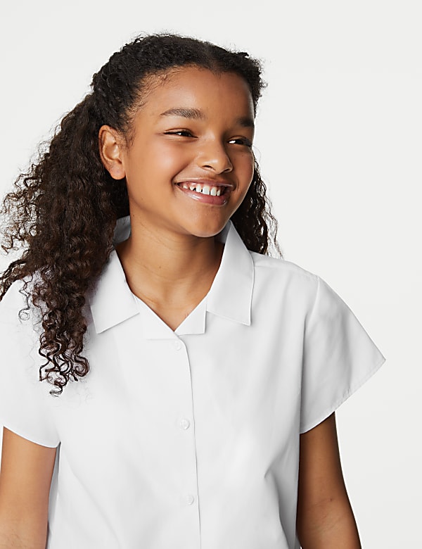 2er-Pack bügelleichte Schulblusen mit Reverskragen für Mädchen (2–16 Jahre) - DE