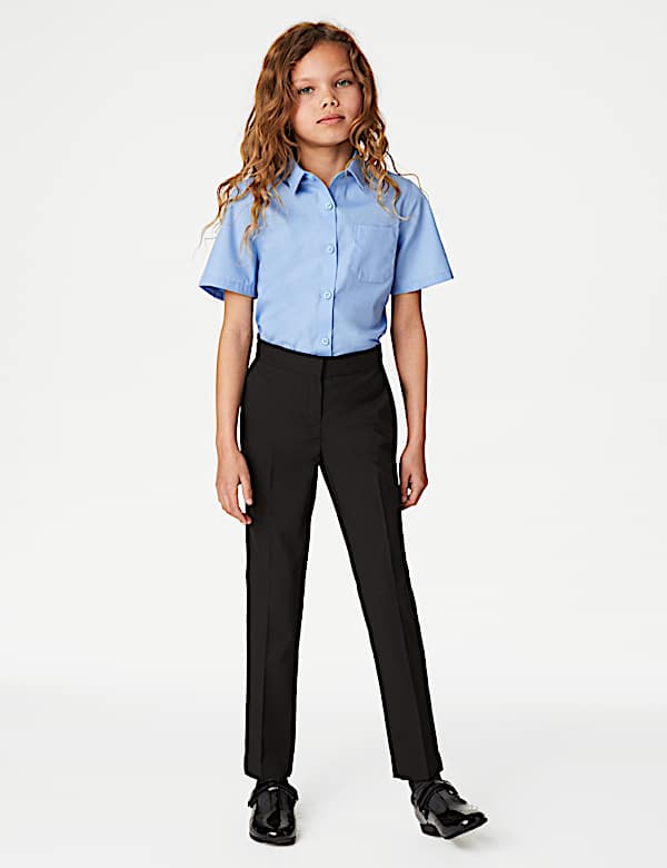 2Pk Girls' Slim Fit Non-Iron Shirts