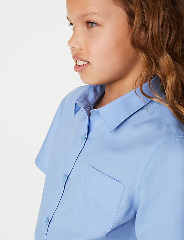 2Pk Girls' Slim Fit Non-Iron Shirts