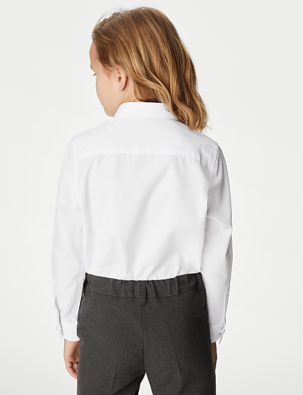 Pack de 3 camisas escolares de largo adicional de planchado fácil para chicas (4-18 años) - ES