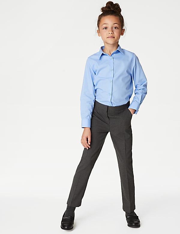 Lot de 3 chemises fille &agrave; repassage facile, id&eacute;ales pour l&rsquo;&eacute;cole (du 2 au 16 ans) - FR