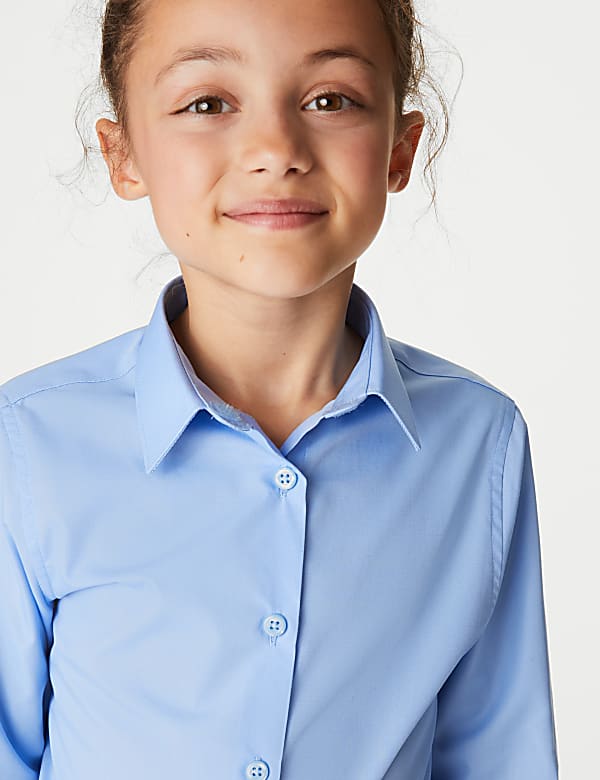 Lot de 3 chemises fille &agrave; repassage facile, id&eacute;ales pour l&rsquo;&eacute;cole (du 2 au 16 ans) - FR