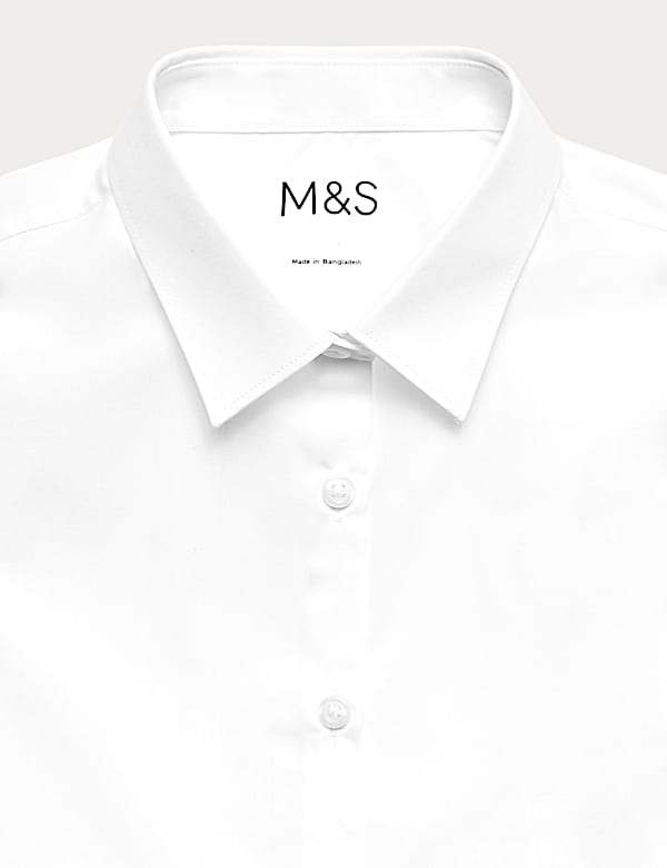 3 Pack Girls' Slim Fit Easy Iron School Shirts (2-16 Yrs) - ID