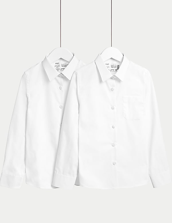 Pack de 2 camisas escolares de algodón de ajuste estándar para chicas (2-18&nbsp;años) - ES