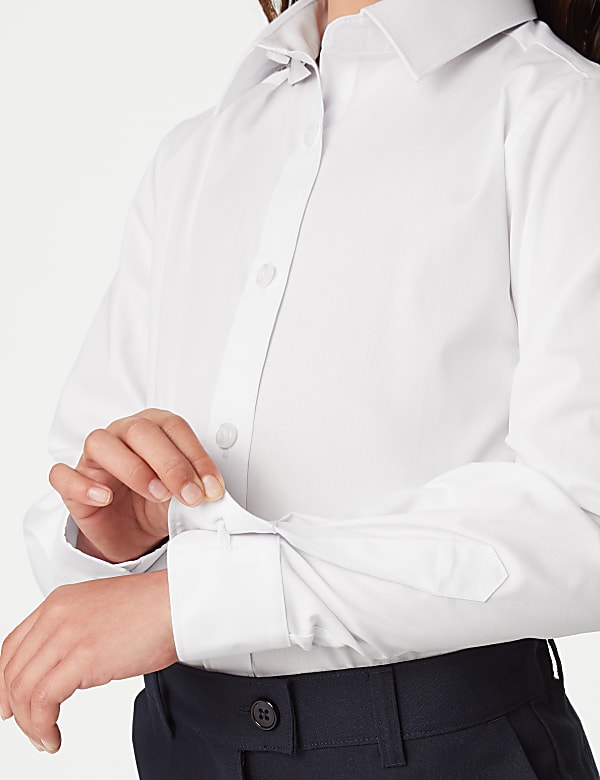 2 Pack Girls' Skinny Fit School Shirts (2-18 Yrs) - CA