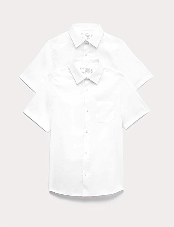 2pk Boys' Regular Fit Cotton School Shirts (2-18 Yrs) - RS