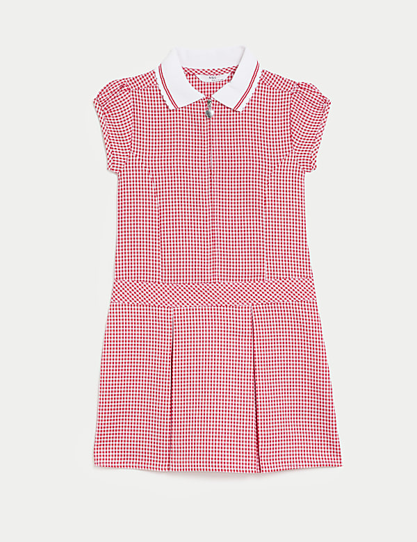 Girls' Gingham Pleated School Dress (2-14 Yrs) - AL