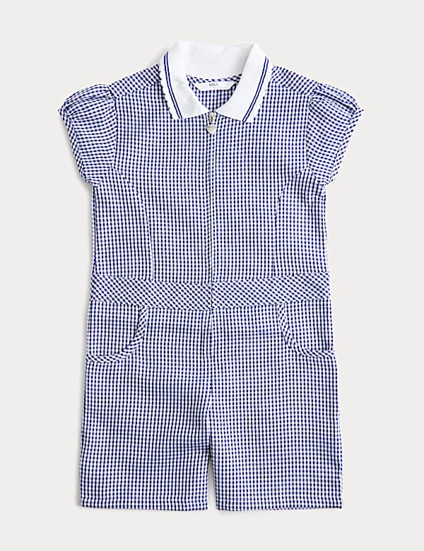 Girls' Gingham School Playsuit (2-14 Yrs) - US