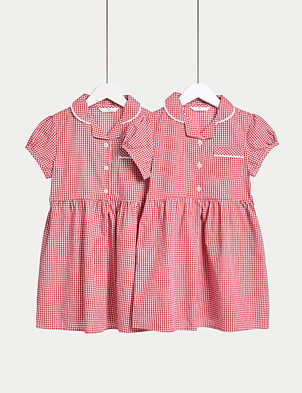 2pk Girls' Plus Fit Gingham School Dresses (2-15 Yrs) - US