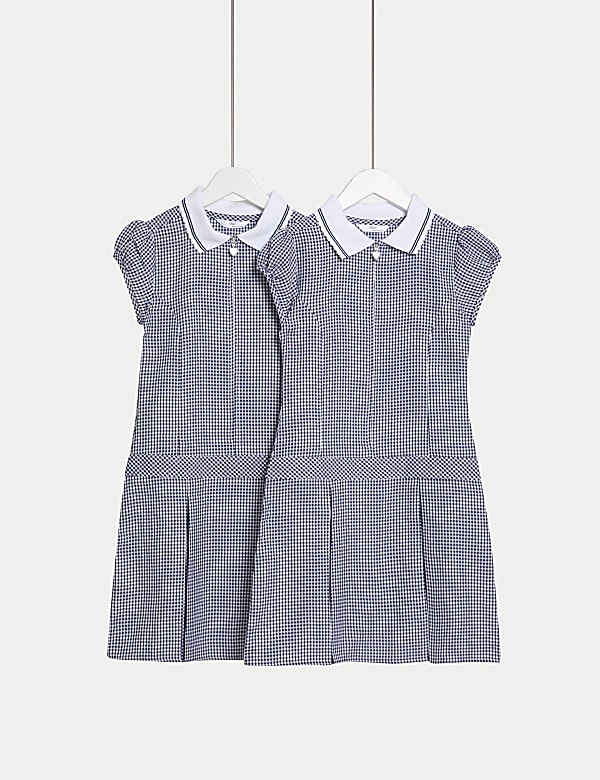 2pk Girls' Cotton Rich Gingham School Dress (2-14 Yrs) - JE