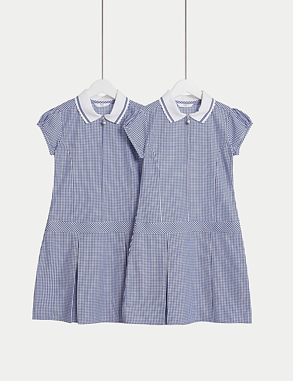 2pk Girls' Cotton Rich Gingham School Dress (2-14 Yrs) - PT