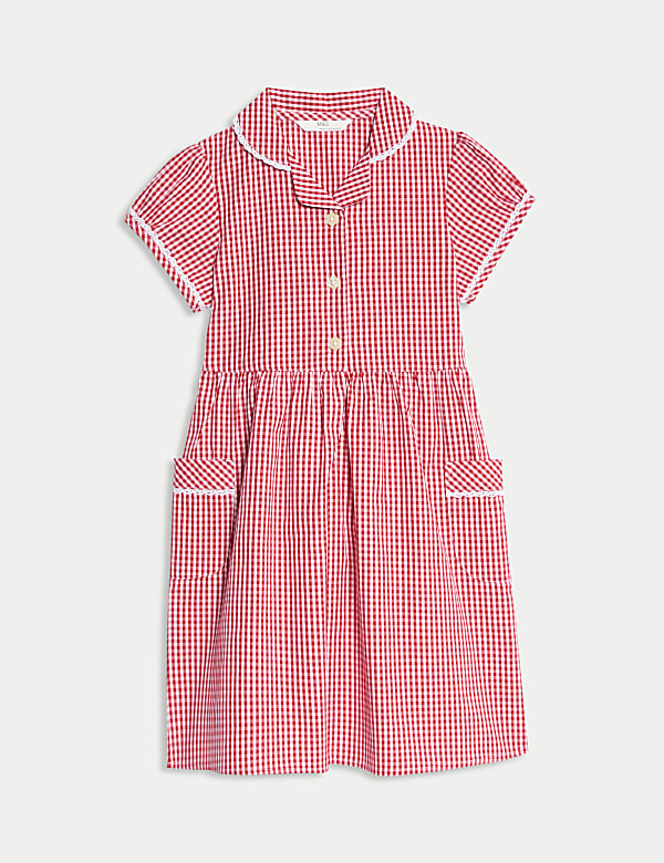 Pure Cotton Gingham School Dress (2-14 Yrs) - US