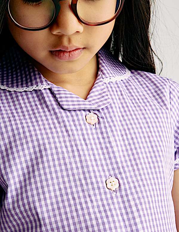 Kleid für die Schule aus reiner Baumwolle mit Gingham-Muster (2–14 Jahre) - AT