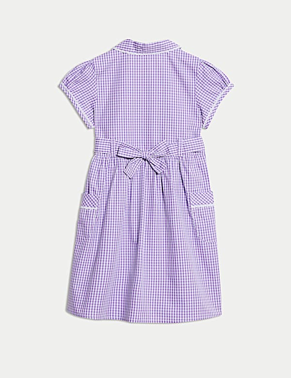 Kleid für die Schule aus reiner Baumwolle mit Gingham-Muster (2–14 Jahre) - AT