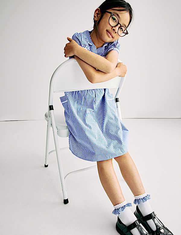 Pure Cotton Gingham School Dress (2-14 Yrs) - CZ