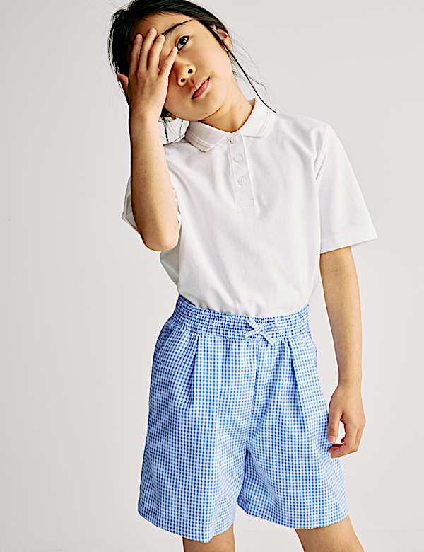 Girls' Gingham School Shorts (3-14 Yrs) - SK