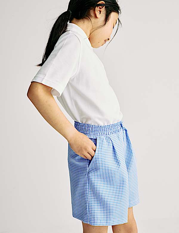 Girls' Gingham School Shorts (3-14 Yrs) - SK