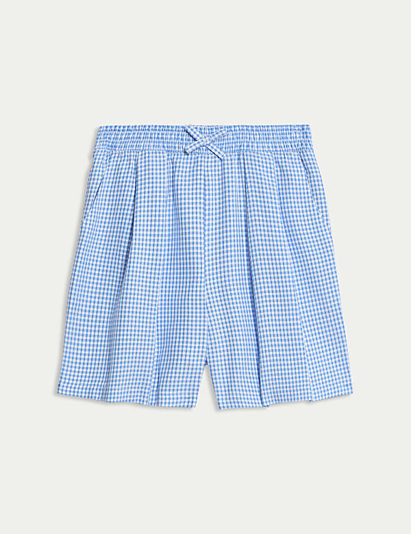 Girls' Gingham School Shorts (3-14 Yrs) - GR