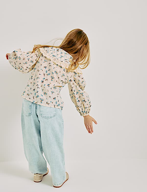 Pure Cotton Ditsy Floral Blouse (2-8 Yrs)