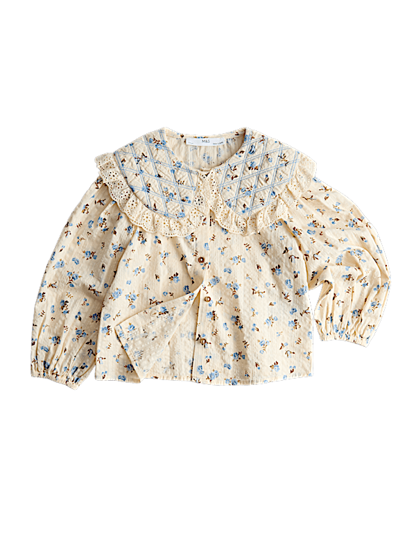 Pure Cotton Ditsy Floral Blouse (2-8 Yrs)