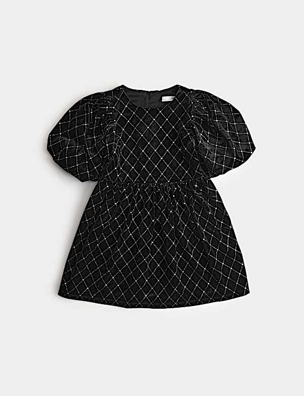 Aksamitna sukienka z brokatem (2&ndash;10 lat) - PL