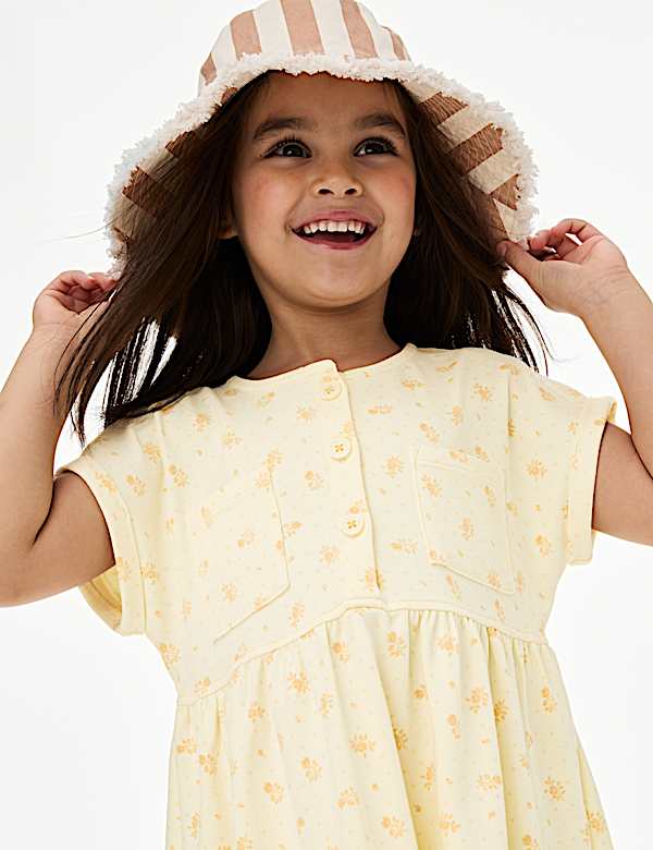 Cotton Rich Jersey Ditsy Floral Dress (2-8 Yrs)