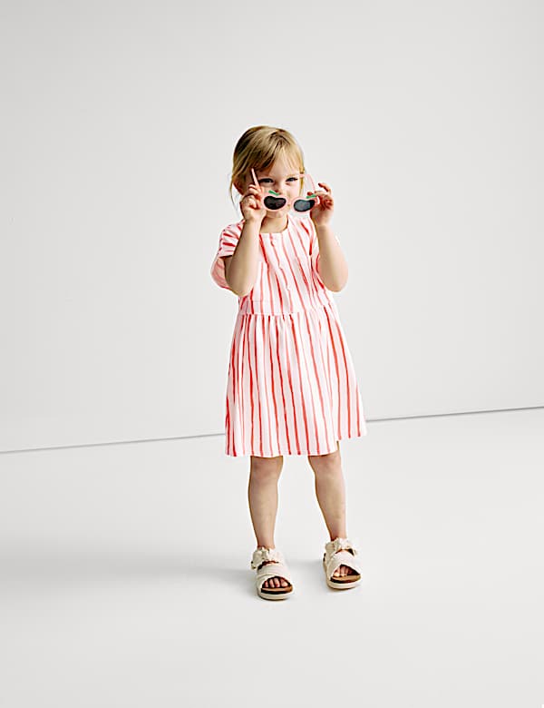 Cotton Rich Jersey Striped Dress (2-8 Yrs)