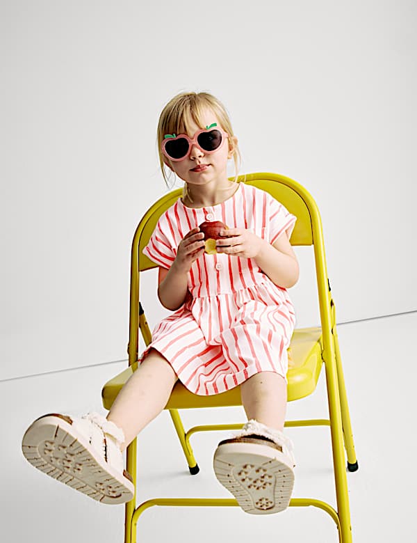 Cotton Rich Jersey Striped Dress (2-8 Yrs)