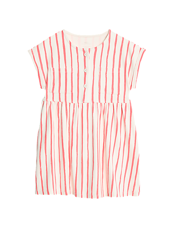 Cotton Rich Jersey Striped Dress (2-8 Yrs)