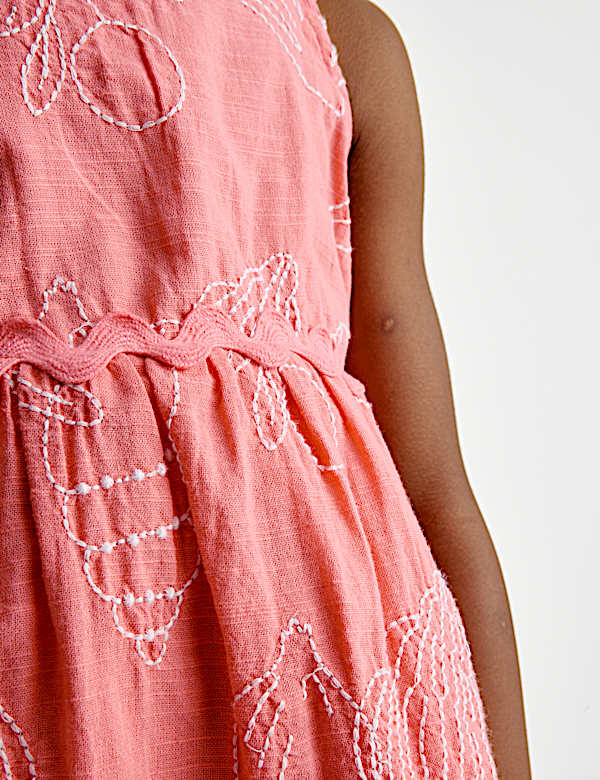 Robe 100 % coton à broderie coquillage (du 2 au 8 ans) - CA