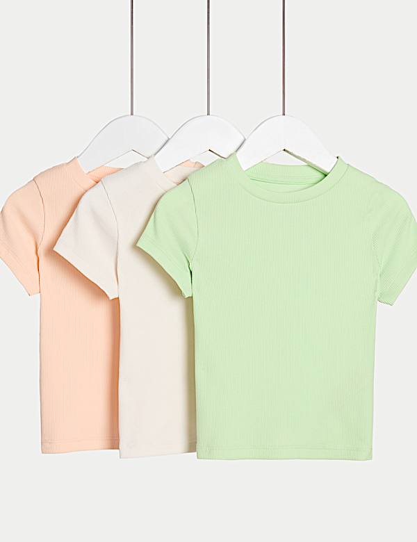 3pk Cotton Rich T-Shirts (2-8 Yrs) - GR