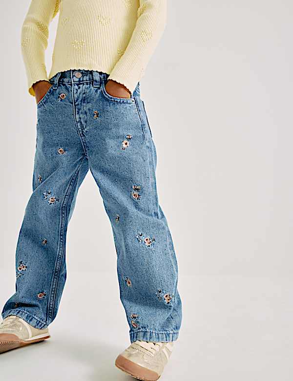 Jeans Denim Bordir Reguler (2-10 Tahun) - ID