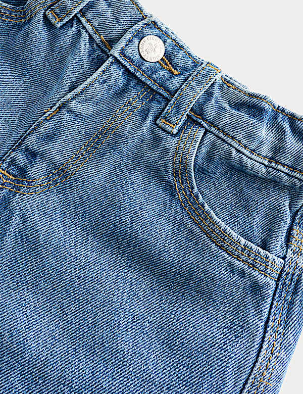 Pure Cotton Denim Turn Up Jeans (2-10 Yrs)