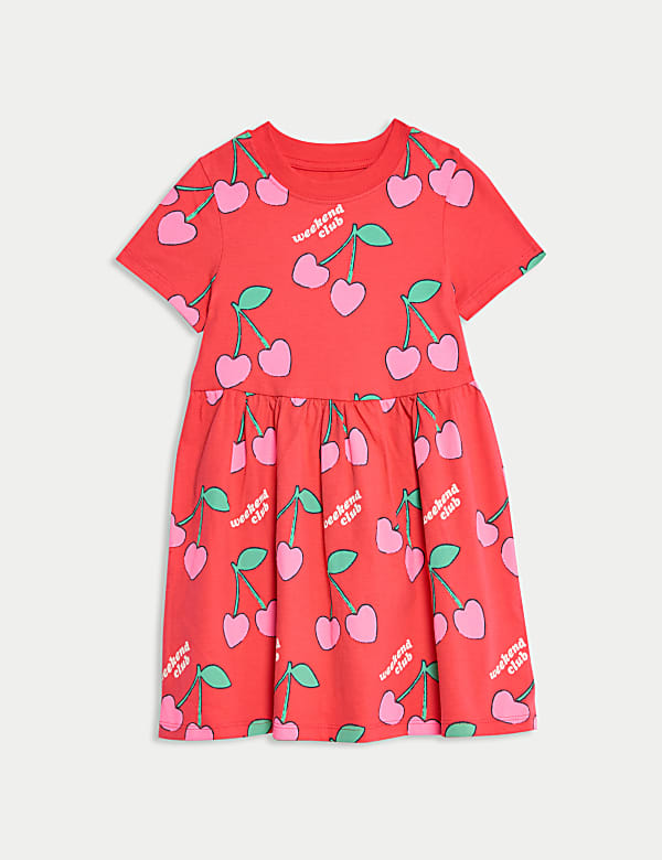 Pure Cotton Cherry Dress (1-8 Yrs)