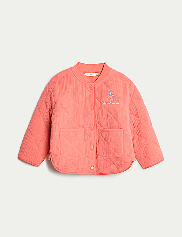 Pure Cotton Quilted Embroidered Jacket (2-8 Yrs) - JP