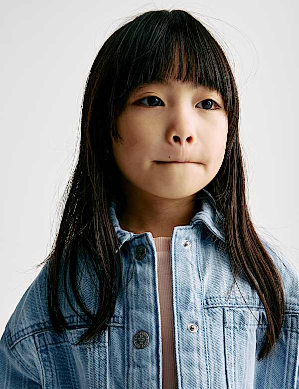 Denim Striped Shacket (2-16 Yrs) - JO