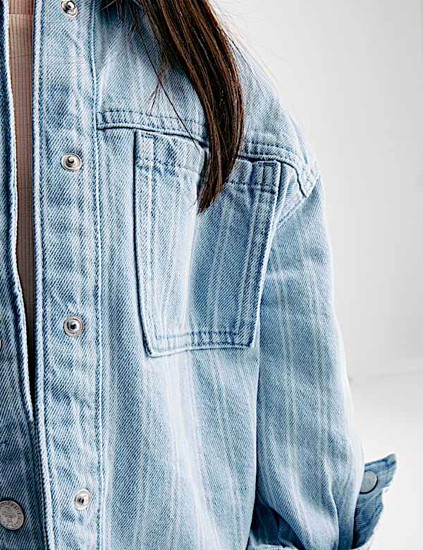 Denim Striped Shacket (2-16 Yrs) - JO