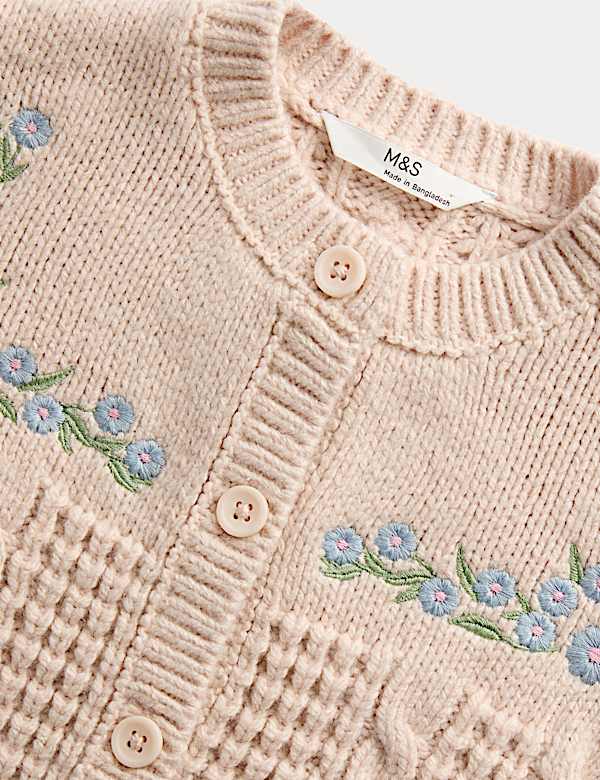 Flower Embroidered Cardigan (2-8 Yrs)
