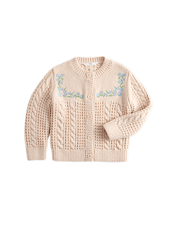 Flower Embroidered Cardigan (2-8 Yrs)