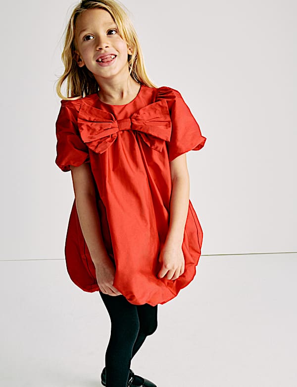 Robe &agrave; ourlet bouffant &agrave; n&oelig;ud (du 2 au 10 ans) - BE