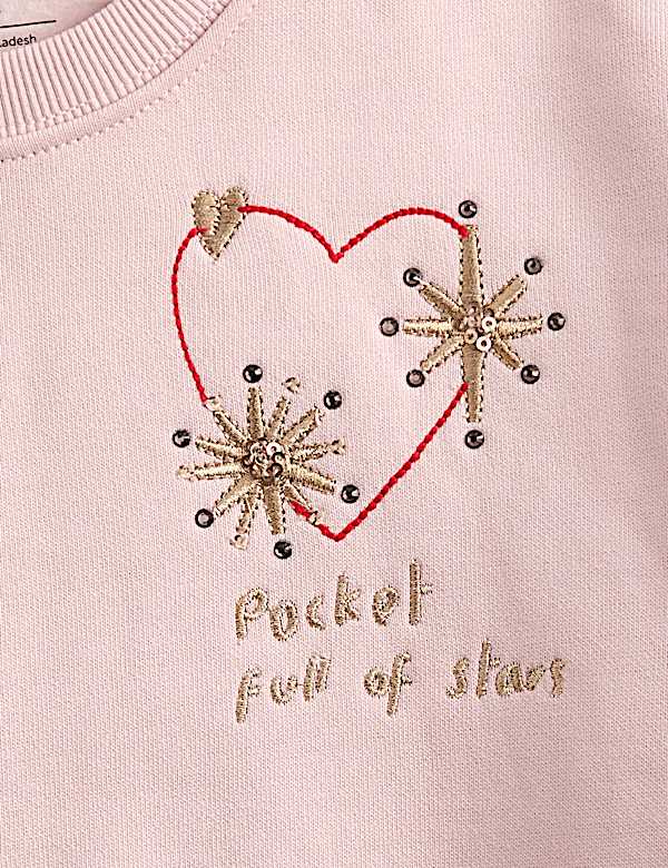 Cotton Rich Sequin Sweatshirt (2-10 Yrs) - GR