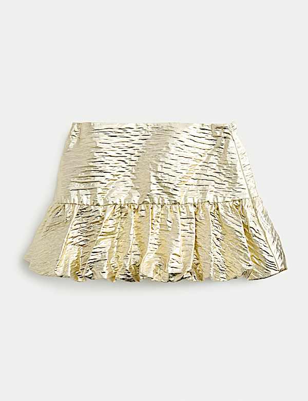 Cotton Blend Golden Puffball Skirt (2-10 Yrs) - AL