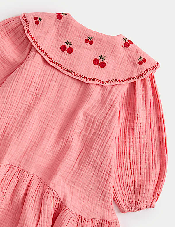 Pure Cotton Embroidered Collar Dress (1-8 Yrs)