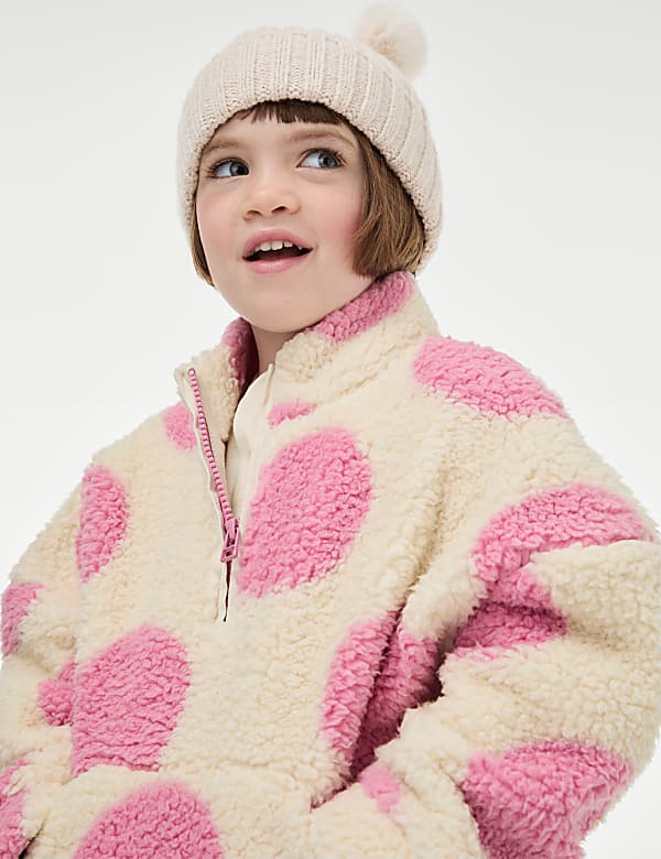 Veste imitation peau de mouton a pois du 1 au 8 ans