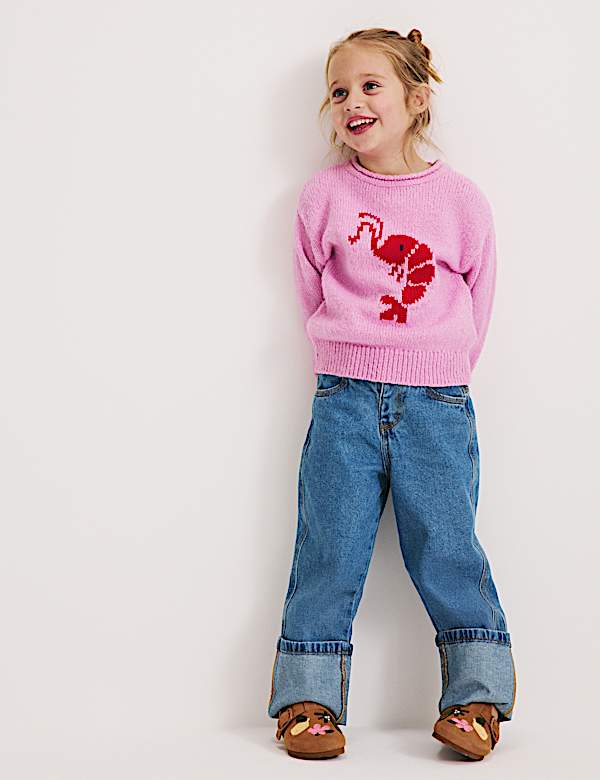 Pull en maille &agrave; motif crevette (du 2 au 10 ans) - BE