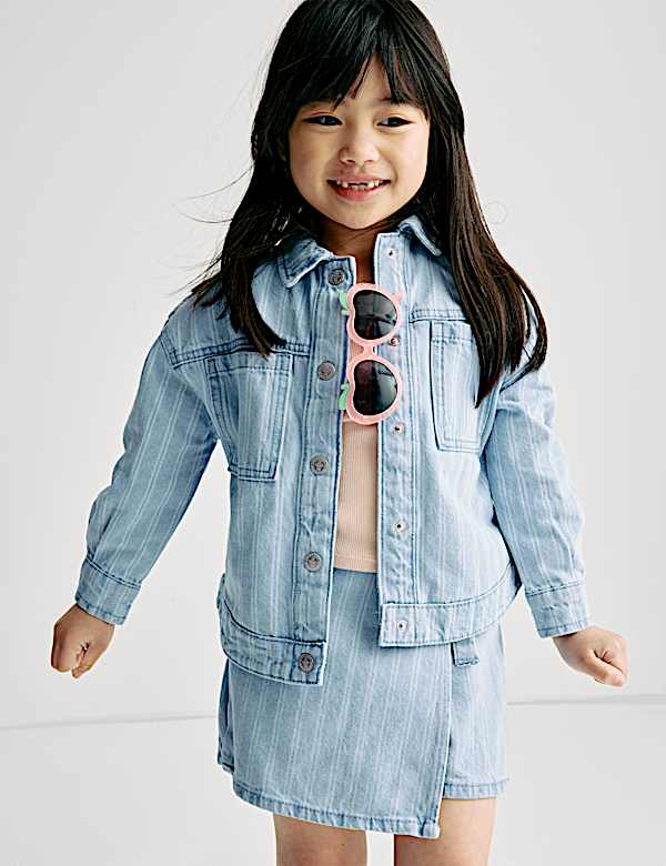Denim Striped Elasticated Waist Skort (2-16 Yrs)
