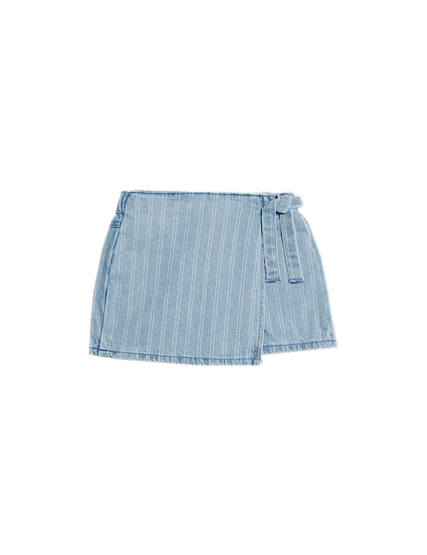 Denim Striped Elasticated Waist Skort (2-16 Yrs)