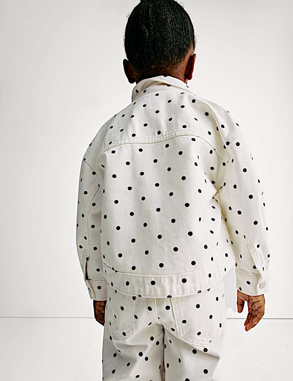 Denim Polka Dot Shacket (2-8 Yrs) - PT